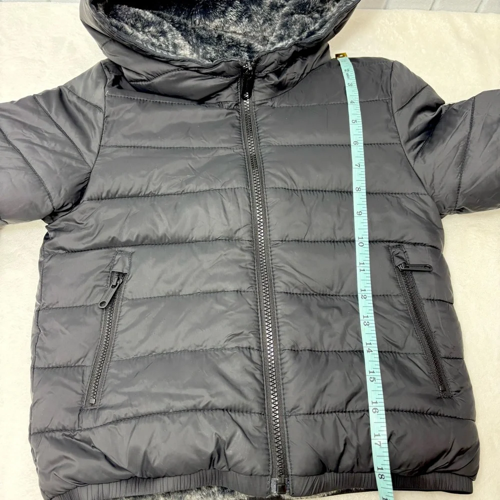 Abercrombie Kids Black Puffer Warm Jacket faux fur lining Size‎ 5/6